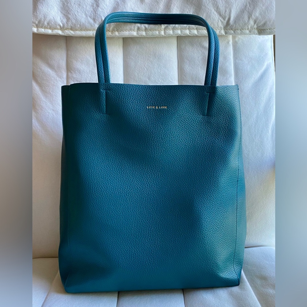LOVE AND LORE Teal Tote Bag